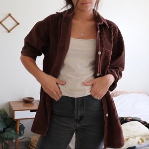 Brown Corduroy Button up